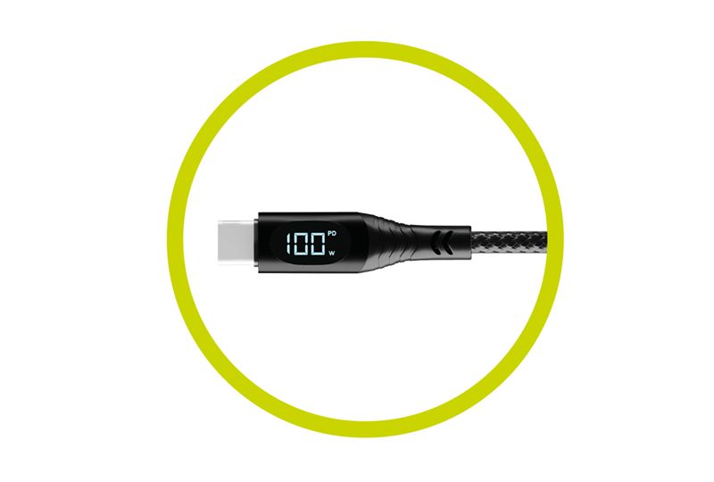 Cablu date si incarcare Mobile Origin USB-C la USB-C 1.5m 100W cu afisaj (iPhone 17 Pro Max, MO-100WDC-CB2) by www.silkase.ro